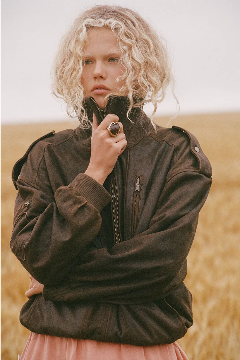 Fontaine Leather Bomber Jacket - Image 3