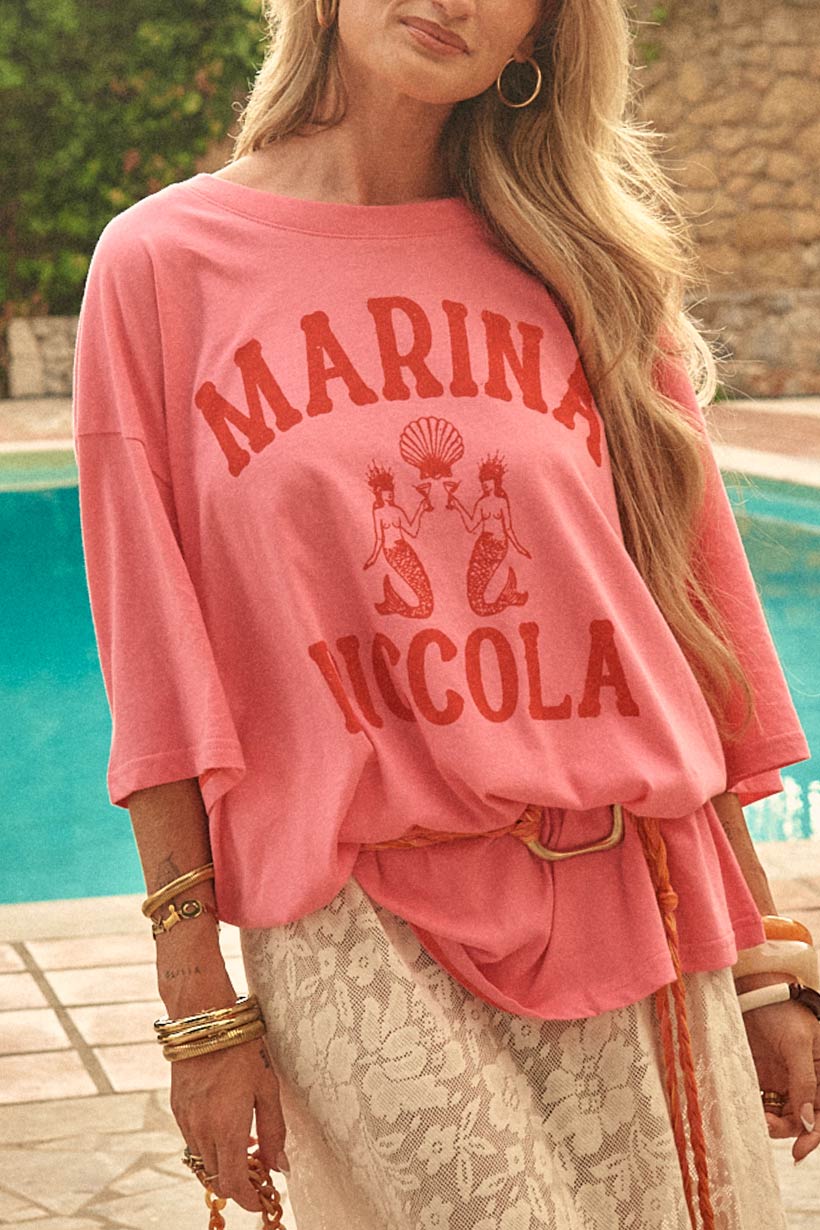 Marina Piccola Oversized Biker Tee - Image 4