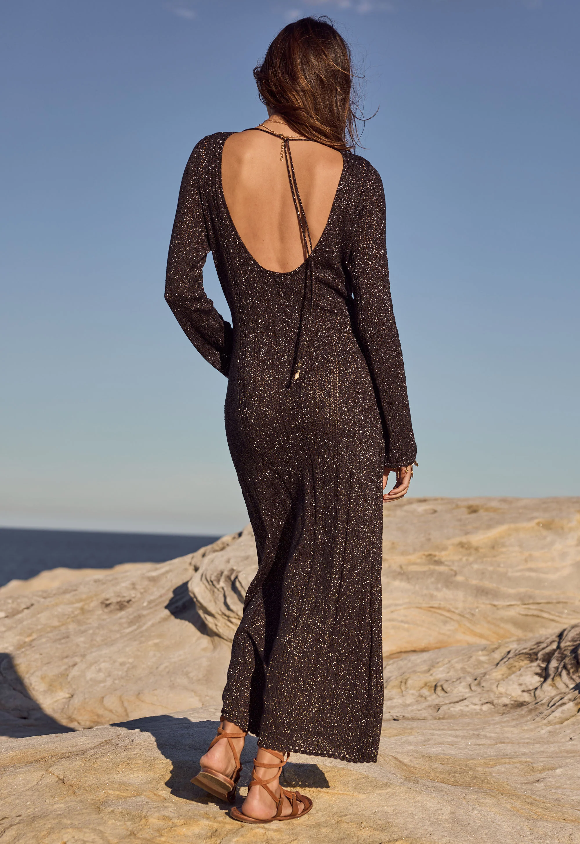 The Moss Knit Backless Maxi Dress - Image 4